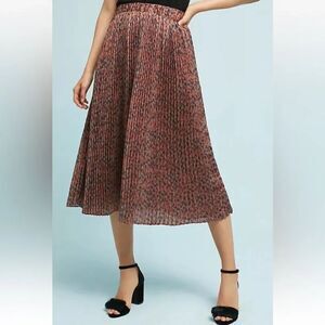 Anthropologie Pleated Leopard Skirt, by Numph -M